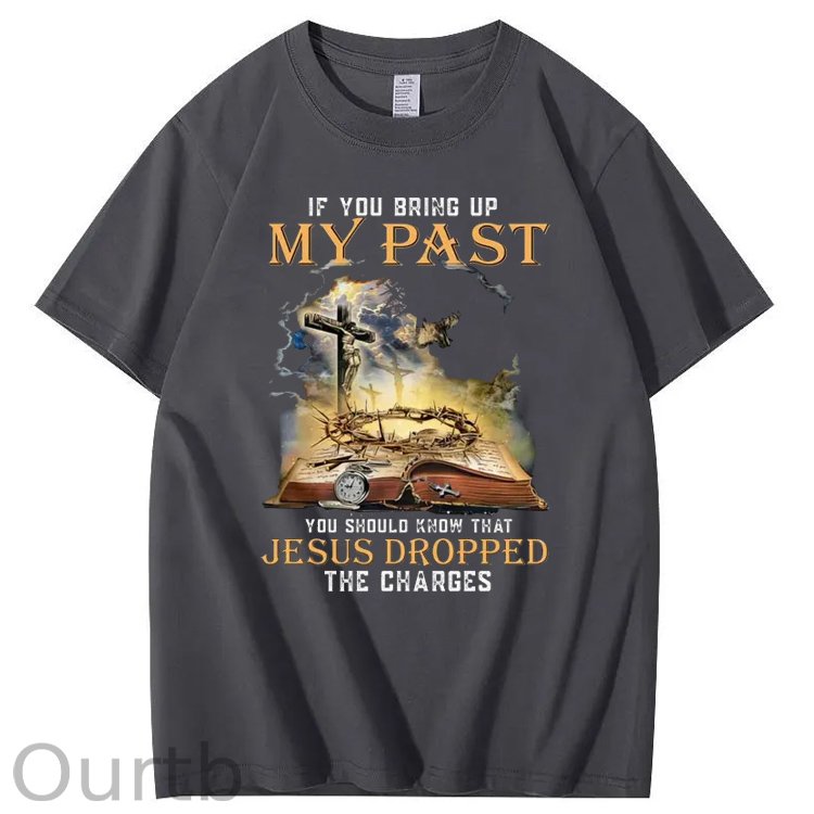 Bring Up My Past  You Should Know That  Pattern Print Crew Neck T-Shirt