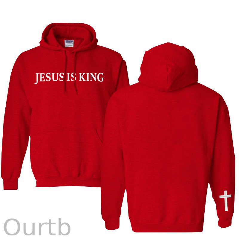 Jesus is King Pattern 100% 300g Cotton Classic Hoodie