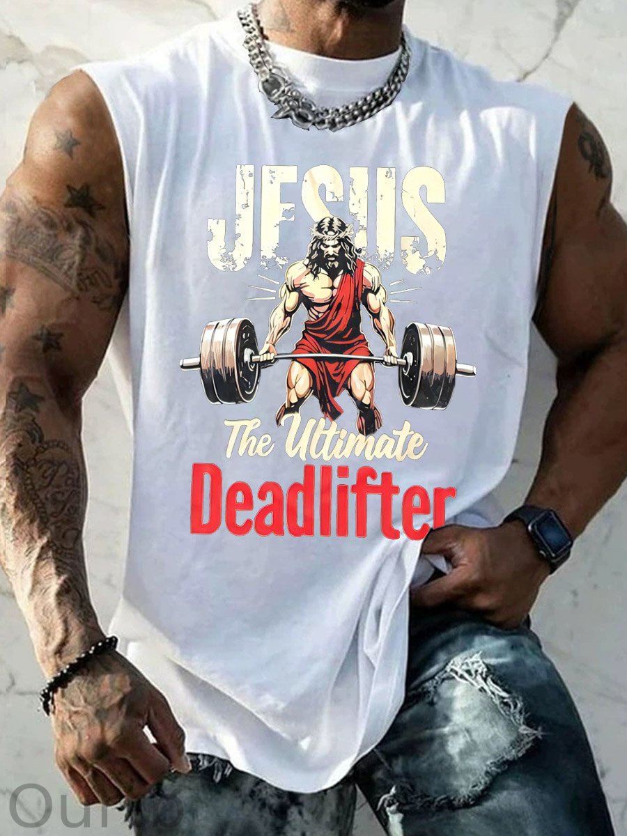 Jesus Pattern Print Vest