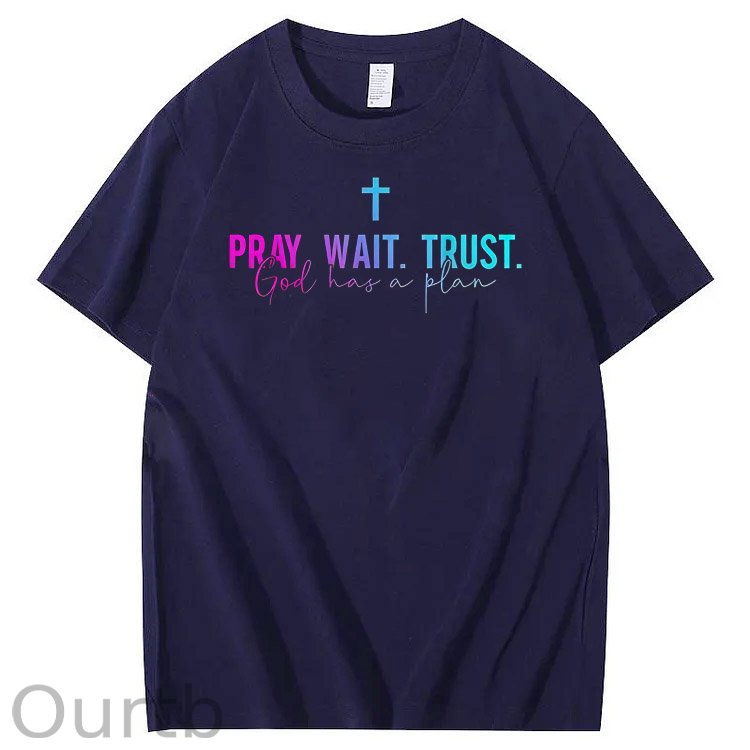 God Has A Plane Pattern  Print 100%Cotton T-Shirt