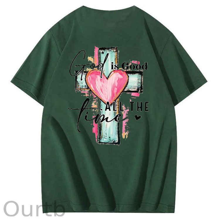 God Is Good Alll The Fine Pattern Print Crew Neck T-Shirt