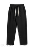 Men's Regular Fit Solid Drawstring Waist Sweatpants