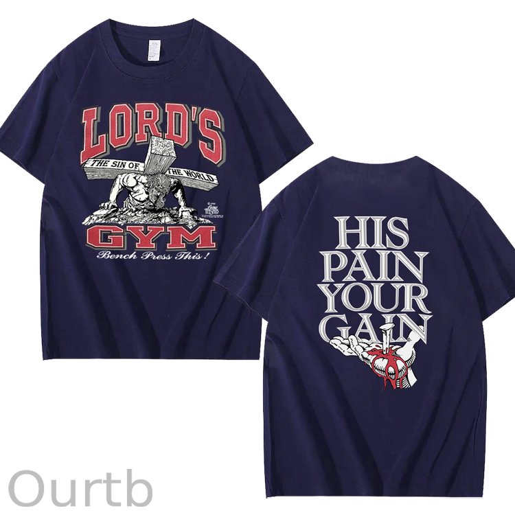 Vintage 1990s Lord's GYM His Pain Your Gain Jesus 100% Cotton T-Shirt