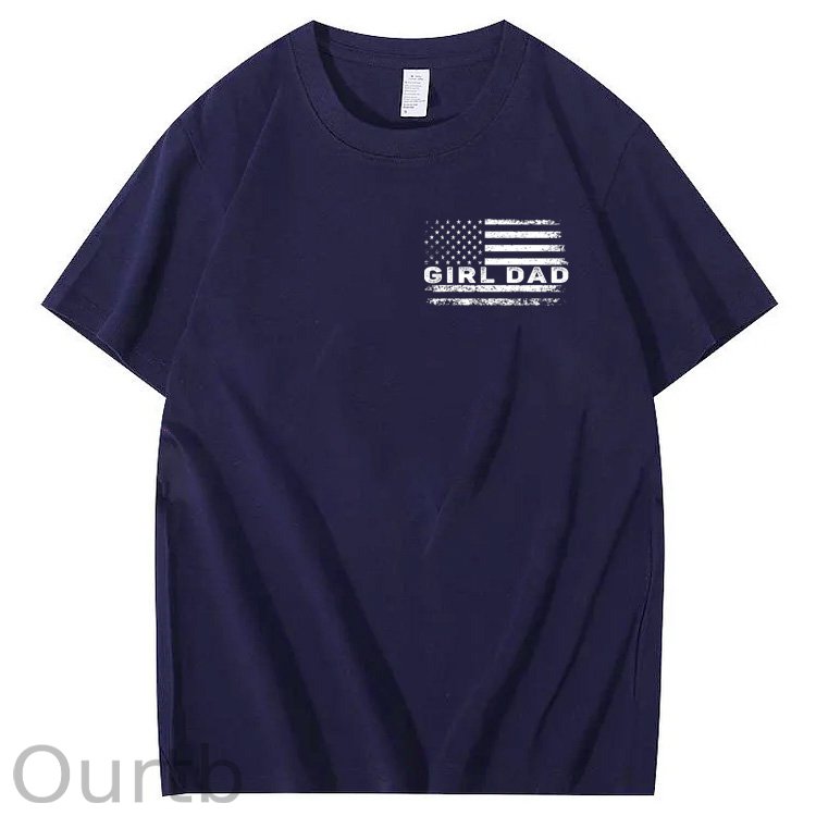 Girl Dad Pattern Print 100%Cotton T-Shirt