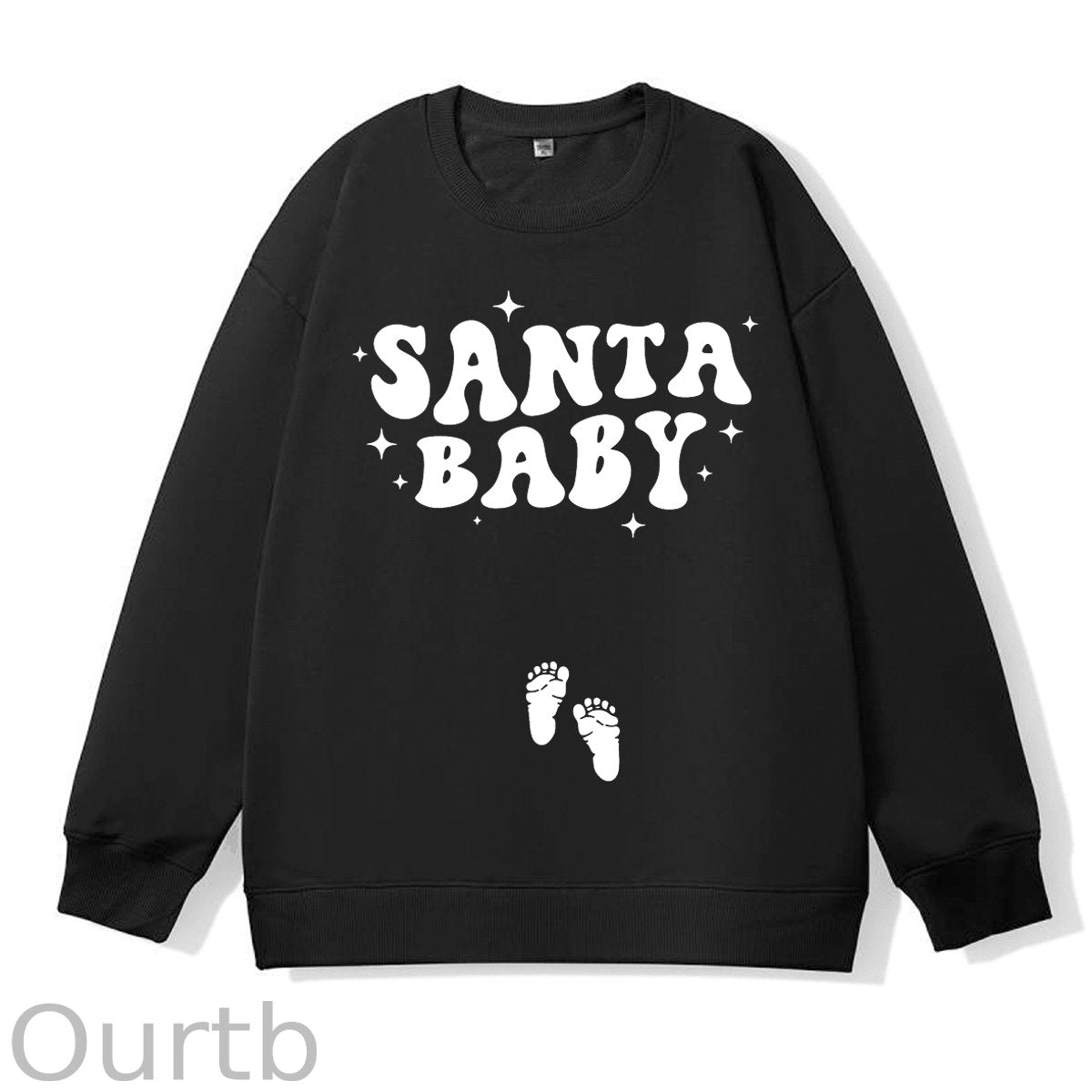 Christmas Santa Baby Pregnancy Skeleton Maternity 100% Cotton Sweatshirt