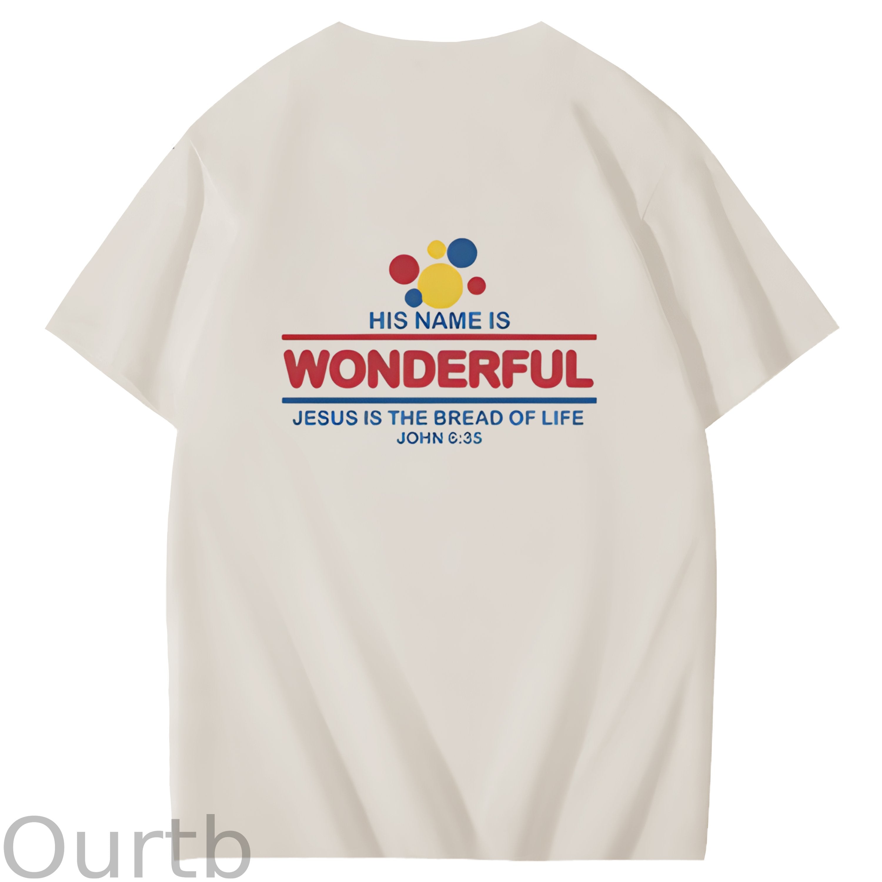 His Name Is Wonderful Jesus Is The Bread Of Life Art Pattern Print T-Shirt
