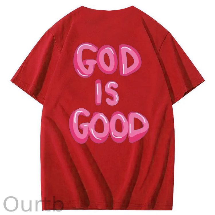 God Is Good Pattern  Print 100%Cotton T-Shirt