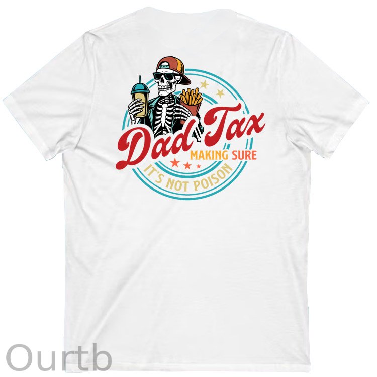 Dad Tax Pattern Print 100%Cotton V Neck T-Shirt