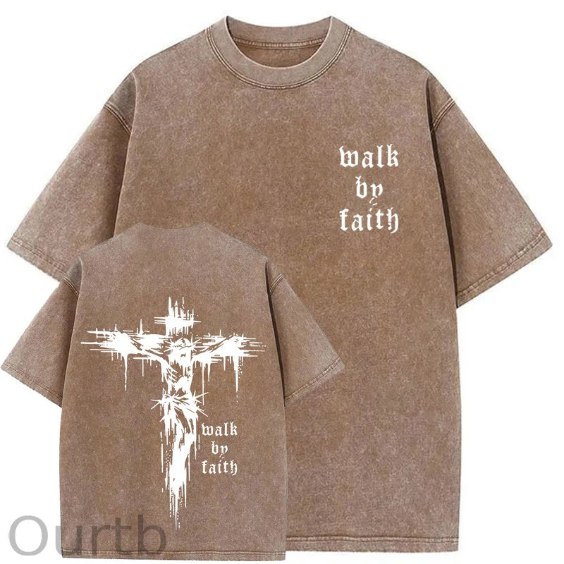 Walk By Faith Washed T-Shirt