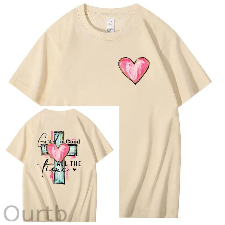 God Is Good Alll The Fine Pattern Print Crew Neck T-Shirt