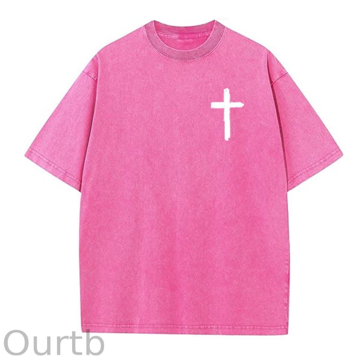 White God All Things Are Possible  Washed And Distressed Pattern Crew Neck T-Shirt