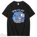 Doing Dad Shit  Pattern Print Crew Neck T-Shirt