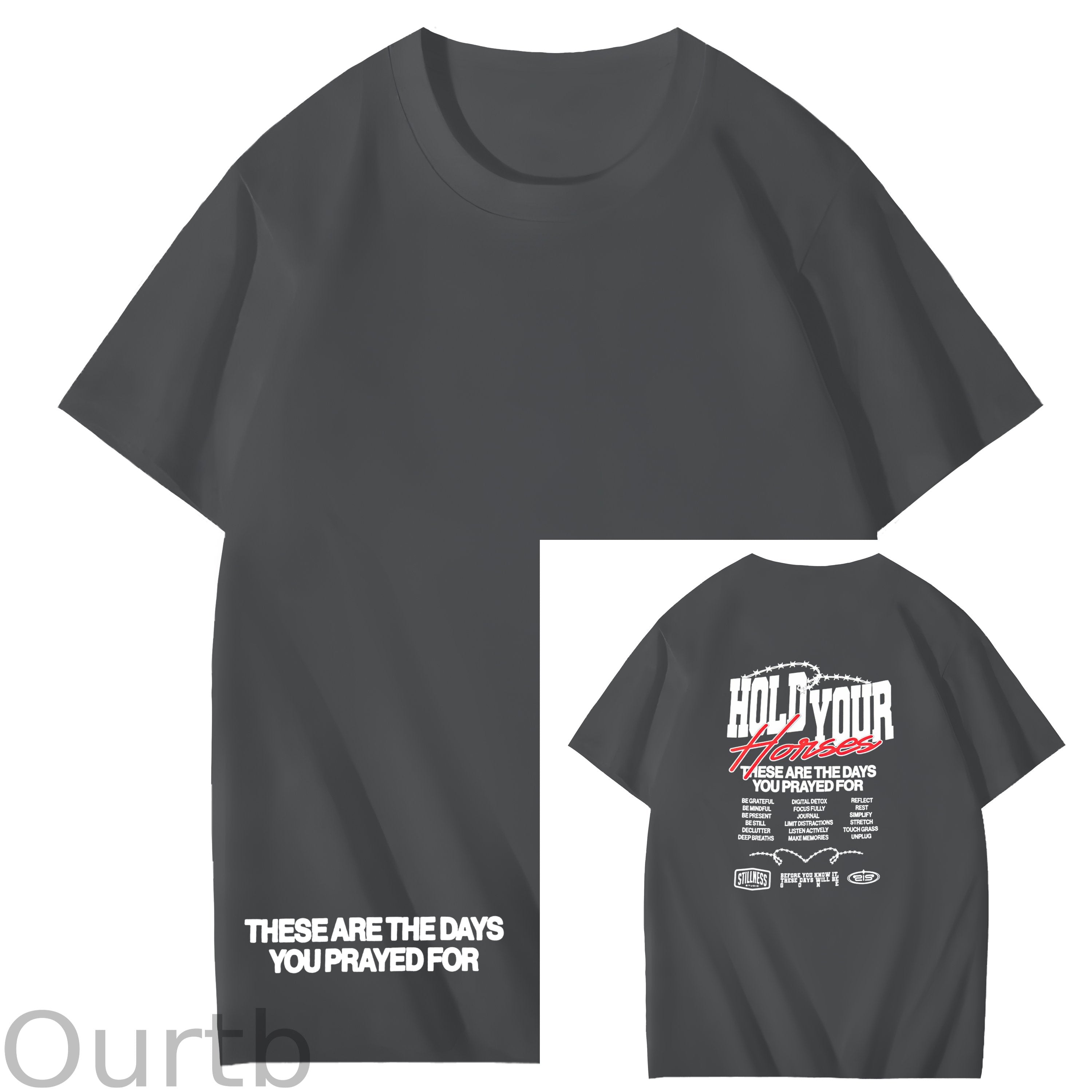 Hold Your Horses Faith Art Pattern Print T-Shirt