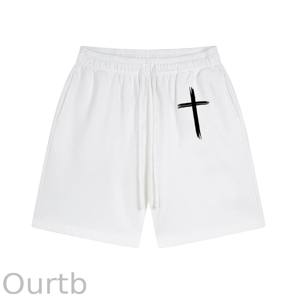 Cross Pattern Print Craft Shorts Pants