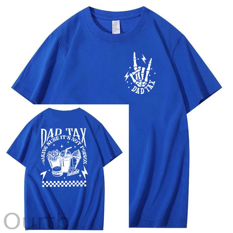 Funny Dad Tax Pattern Print 100% Cotton T-Shirt