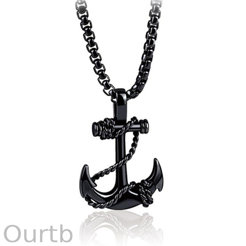 Casual Vintage Anchor Cross Necklace 76908011TO