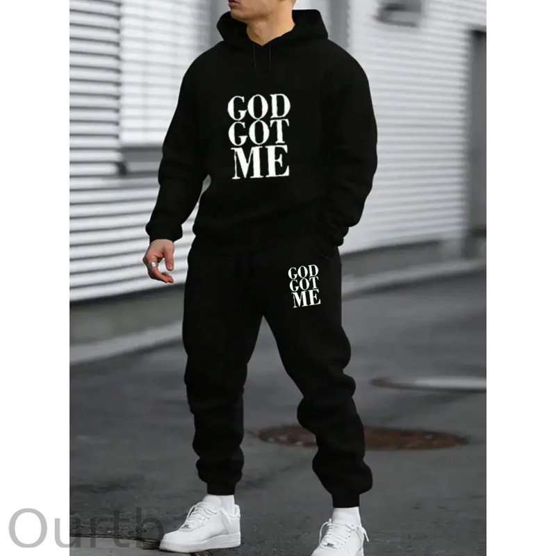 'GOD GOT ME'Men's outdoor casual sportswear set