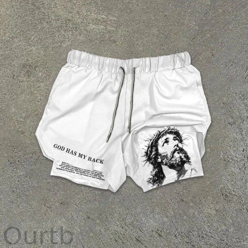 Gym God Has My Back 2 In 1 Gym Performance Shorts