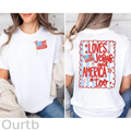 Love Jesus And America Too Pattern Round-Neck T-Shirt