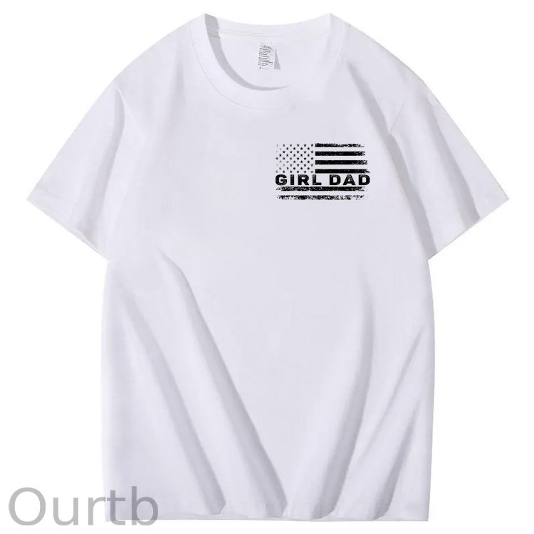 Girl Dad Pattern Print 100%Cotton T-Shirt