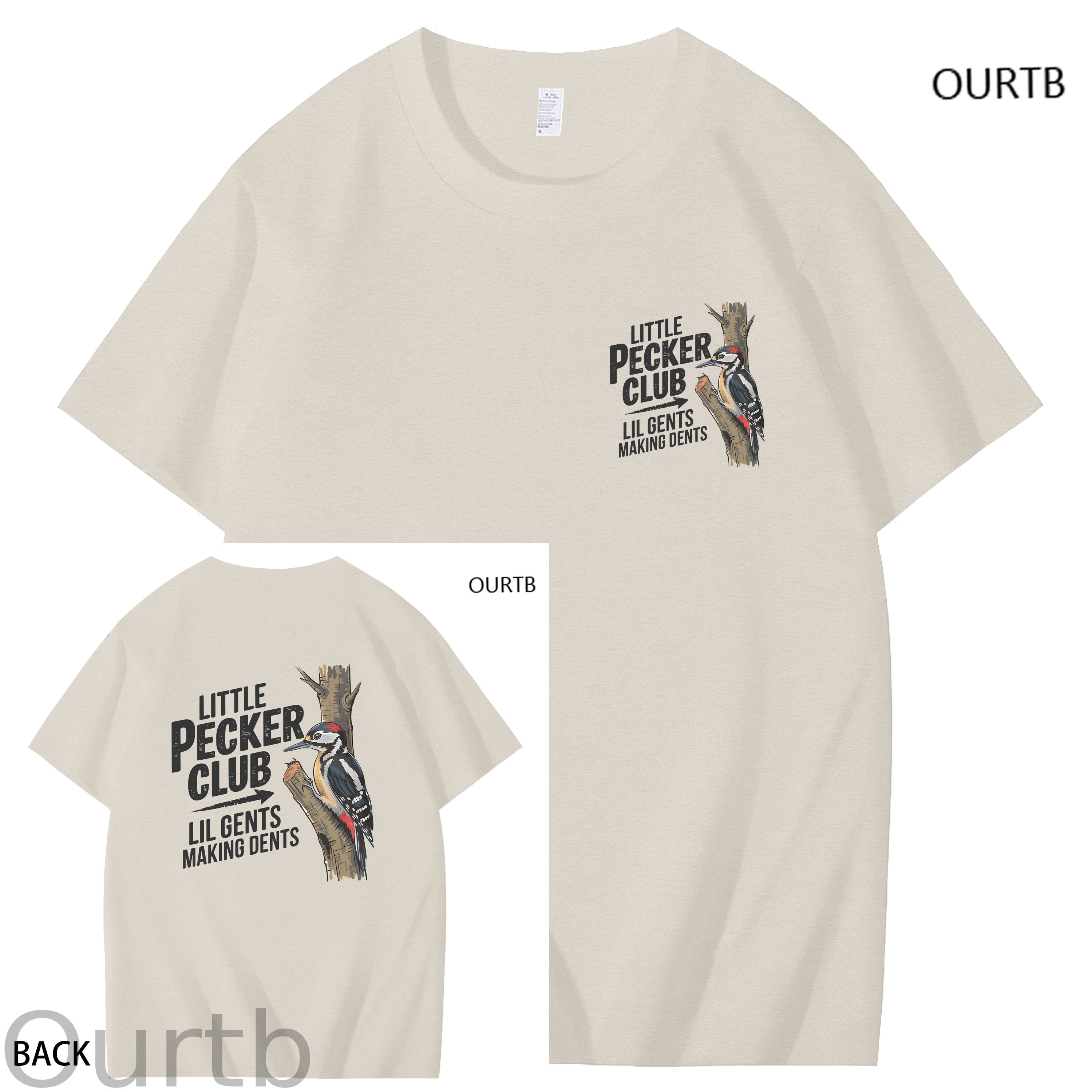 Little Pecker Club Lil Gents Making Dents Funny Adult Art Pattern Print T-Shirt