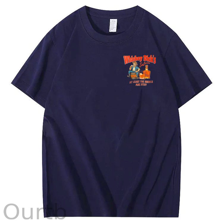 Whiskey Dick's Print Pattern Crew Neck T-Shirt