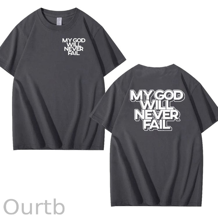 My God Will Never Fall Pattern 100% Cotton T-Shirt