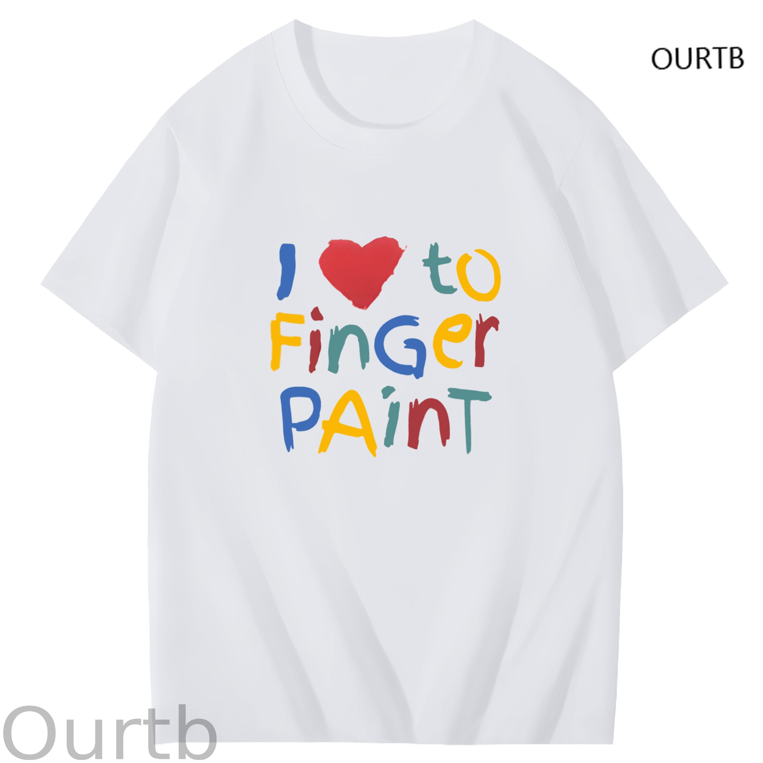 I Love To Finger Paint Art Pattern Print T-Shirt
