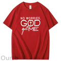 No Worries God Got Me Pattern  Print 100%Cotton T-Shirt