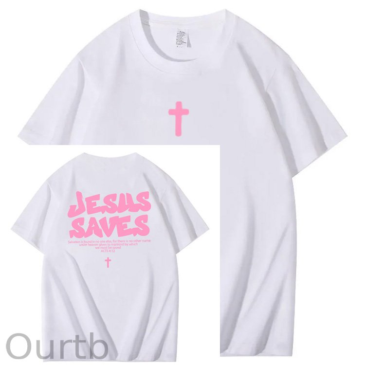 Jesus Saves  Pattern100% Cotton T-Shirt