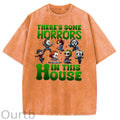 Halloween There Some Horrors In This House Pattern Washing And Aging Process Crew Neck T-Shirt