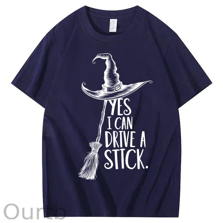 Yes I Can Drive a Stick 100% Cotton Witch T-Shirt