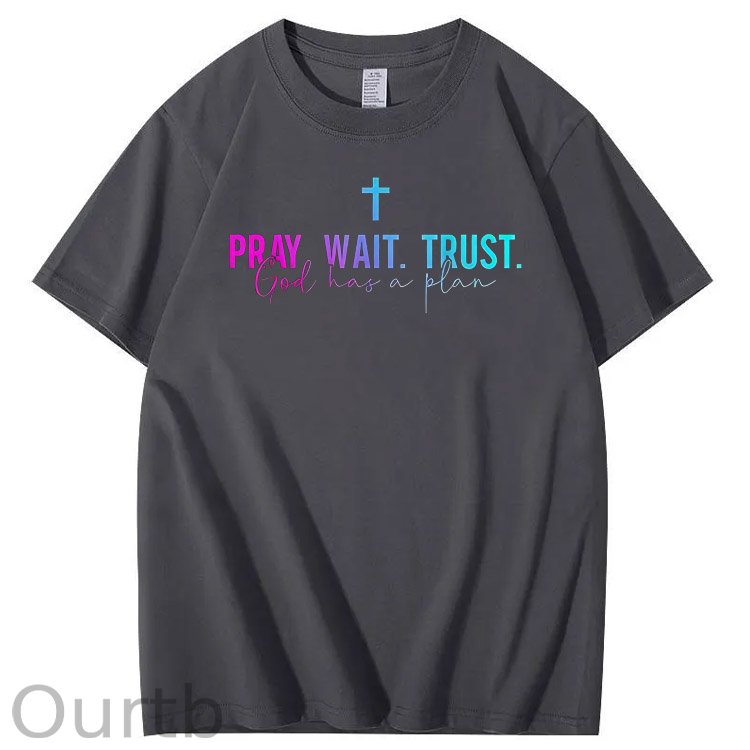 God Has A Plane Pattern  Print 100%Cotton T-Shirt