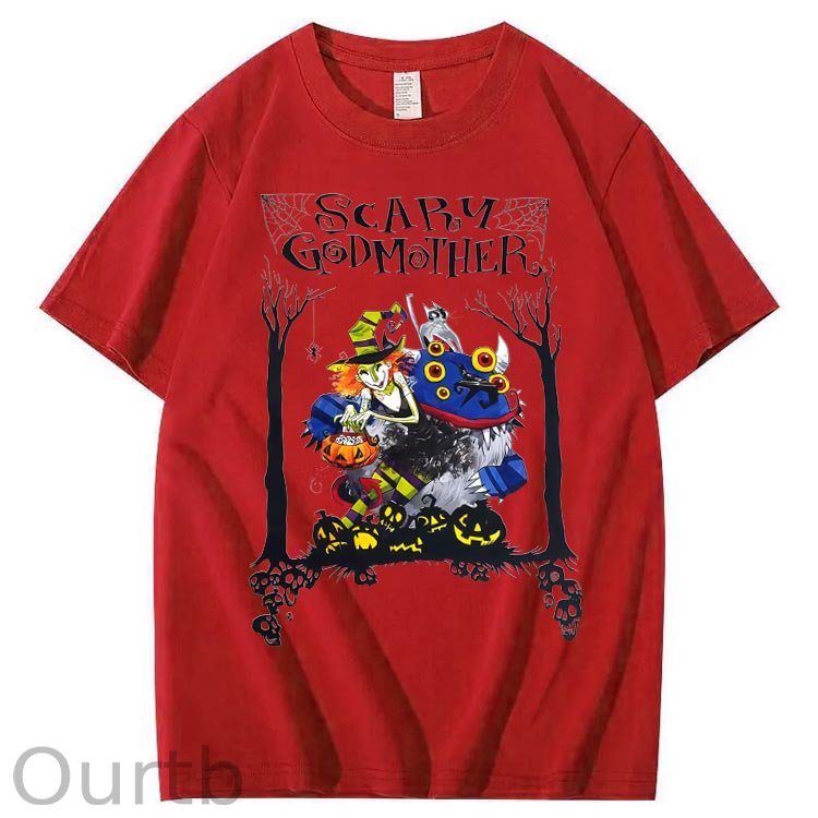 Scarry Godmother Pattern  Print 100%Cotton T-Shirt