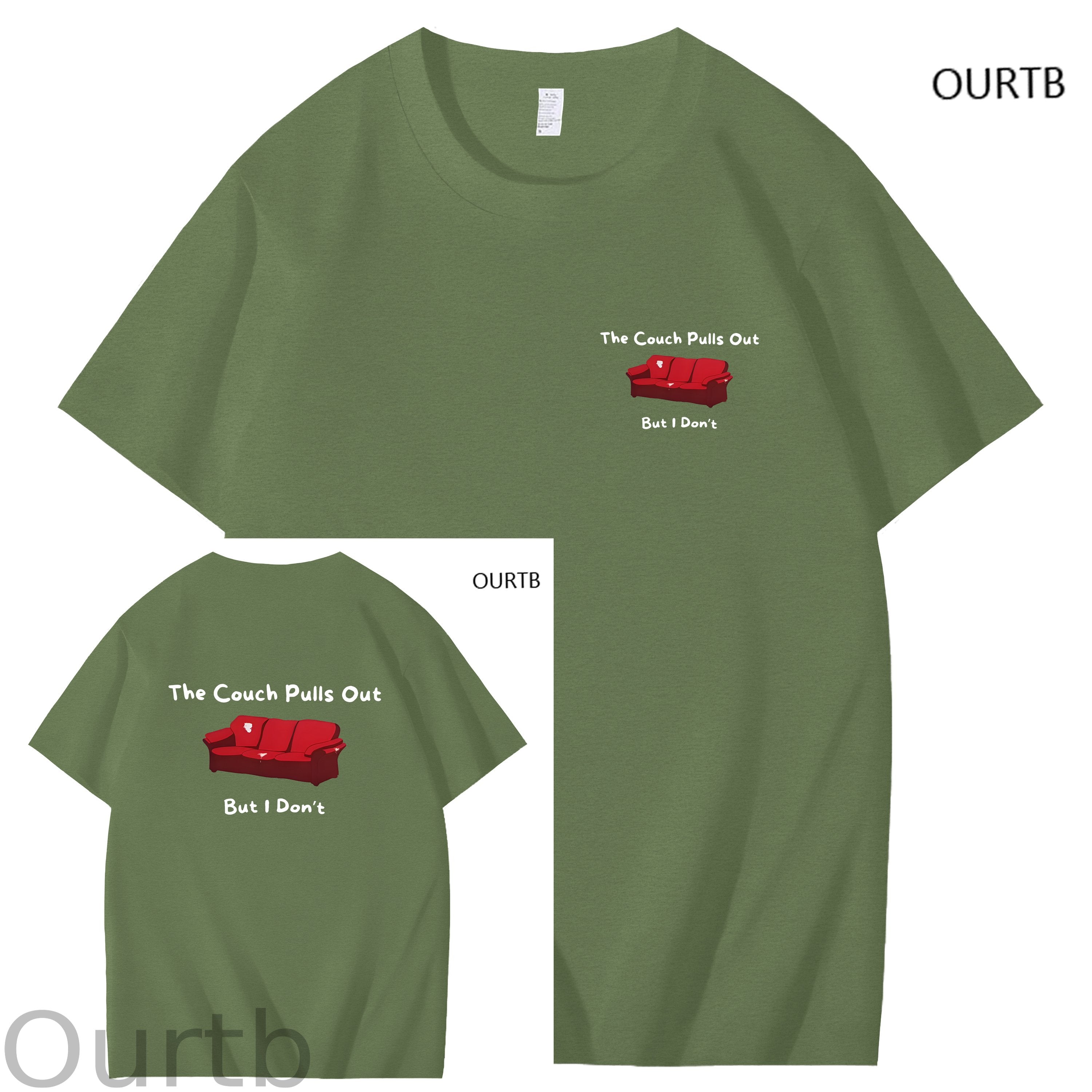 The Couch Pulls Out But I Don't Funny Adult Art Pattern Print T-Shirt