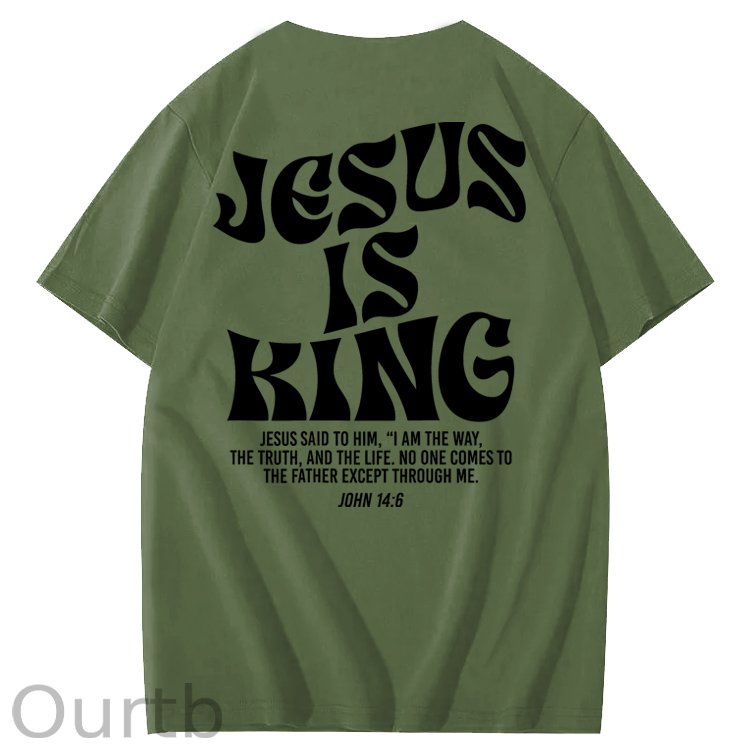 Jesus Is King Bible Verse John 14:6 Christian 100% Cotton T-Shirt