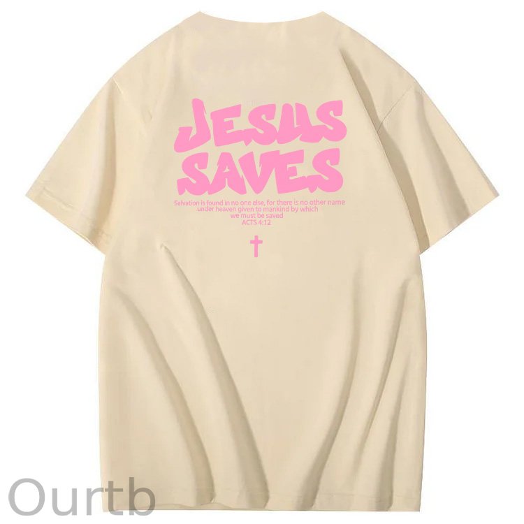 Jesus Saves  Pattern100% Cotton T-Shirt