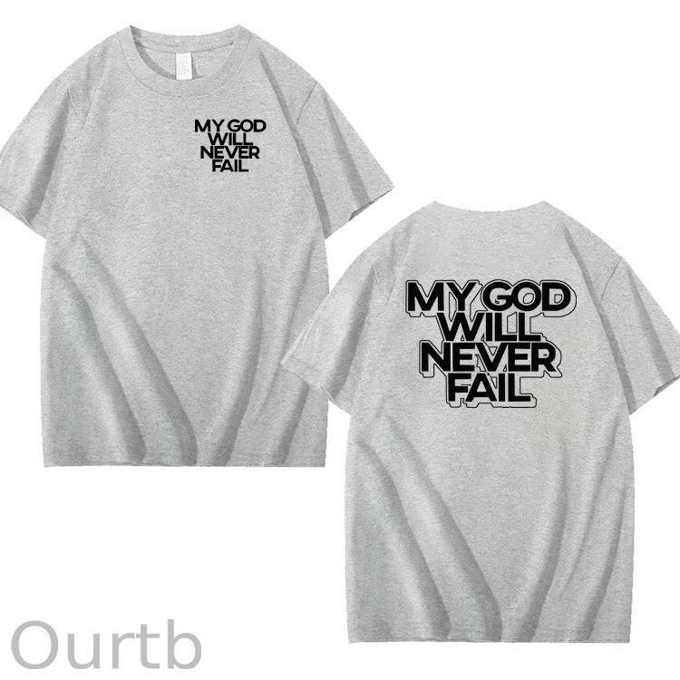 My God Will Never Fall Pattern 100% Cotton T-Shirt