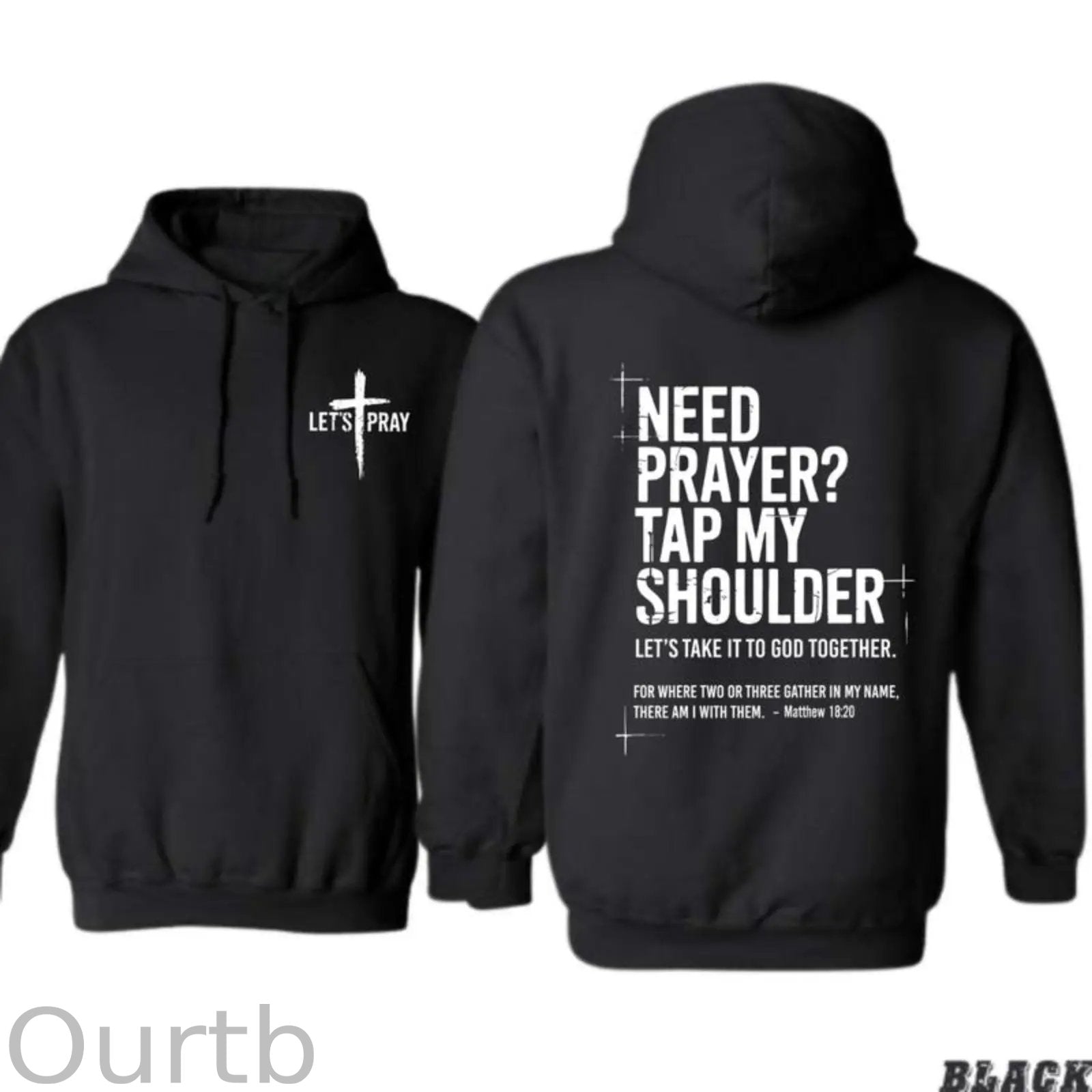 Need Prayer Hoodie - Tap My Shoulder Let’s Pray Christian Faith Sweatshirt, Bible Verse Matthew 18:20, Religious Inspirational Fall Winter Outfit Womenswear