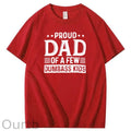 Proud Dad Of A Few Dumbass Kids Pattern Print T-Shirt