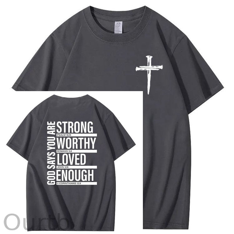 God Say You  Are Pattern  Print 100%Cotton T-Shirt