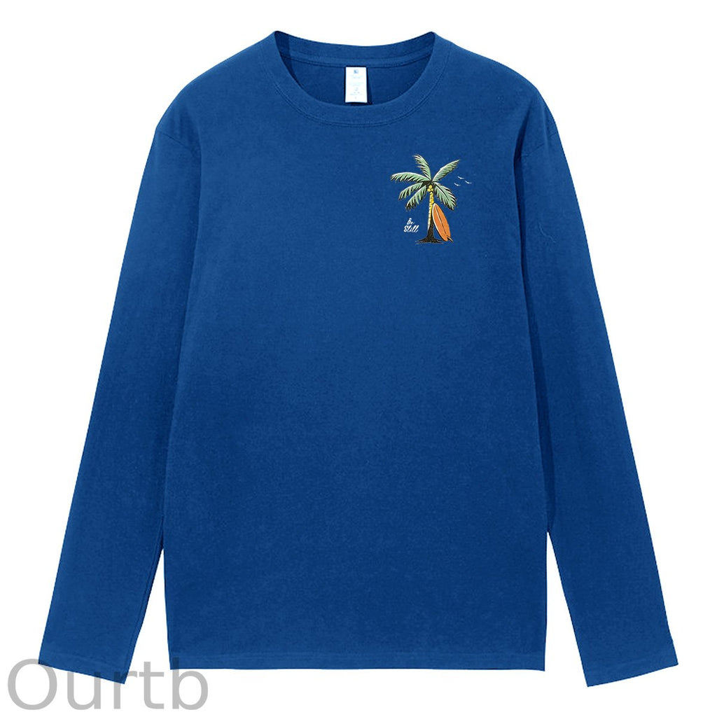 Be Still  Pattern Long Sleeve 100% Cotton  T-Shirt