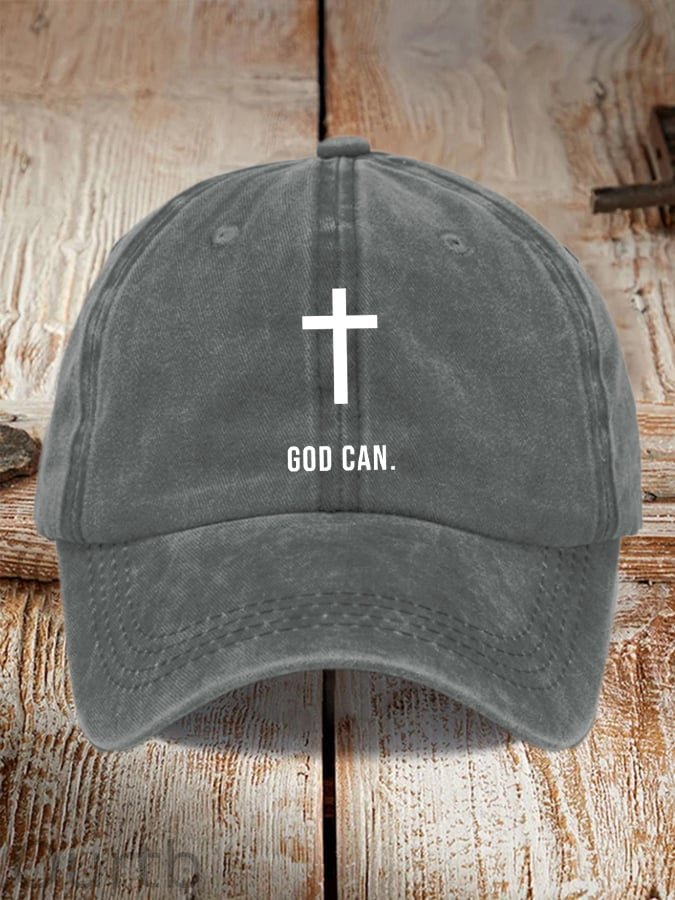 God Can Faith Printed Baseball Cap