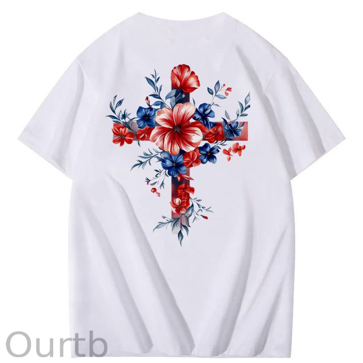 Independence Day America Needs Jesus  Pattern Print T-Shirt