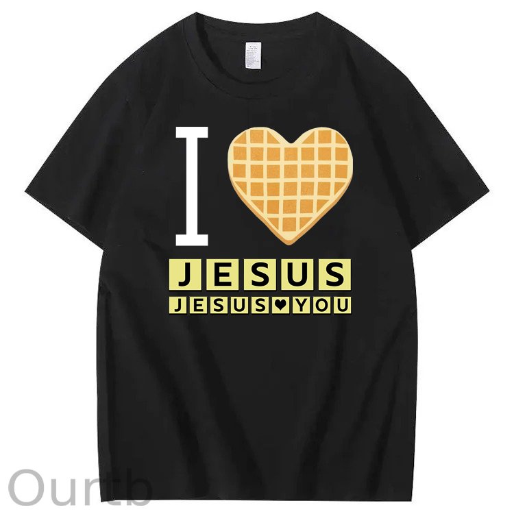 I Love Jesus Jesus Love You Waffle 100% Cotton T-Shirt