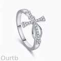 Cross Inlaid Zircon Ring