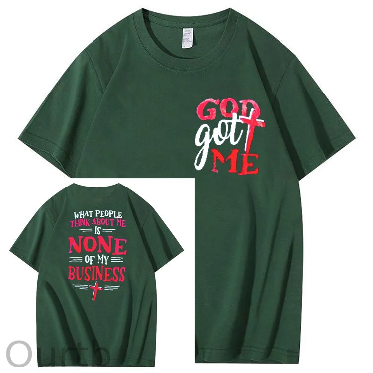 God Got Me Print Crew Neck T-Shirt