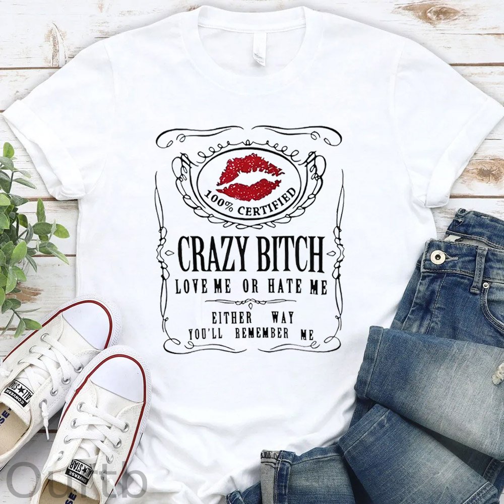 Crazy Bitches  Pattern Round-Neck T-Shirt