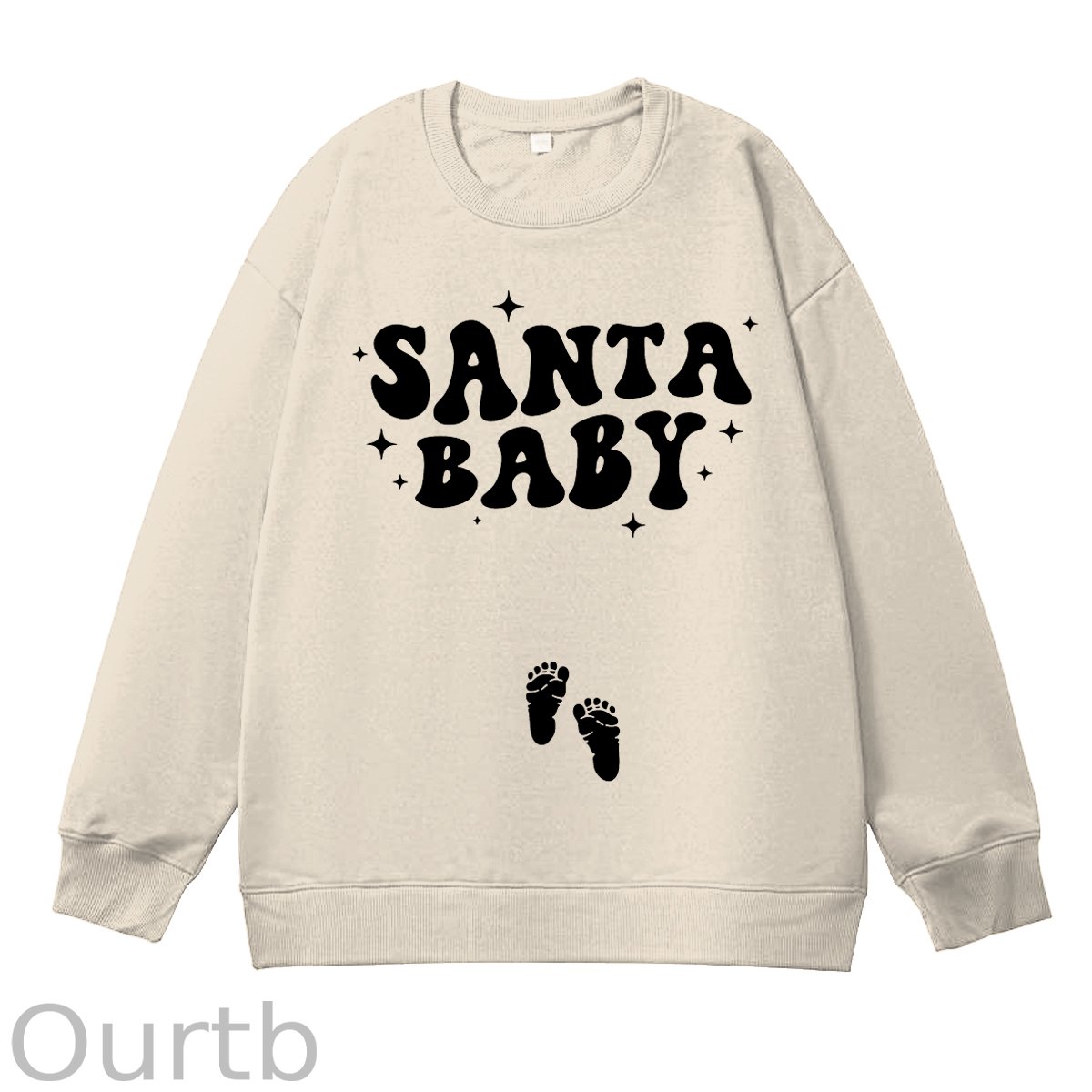 Christmas Santa Baby Pregnancy Skeleton Maternity 100% Cotton Sweatshirt