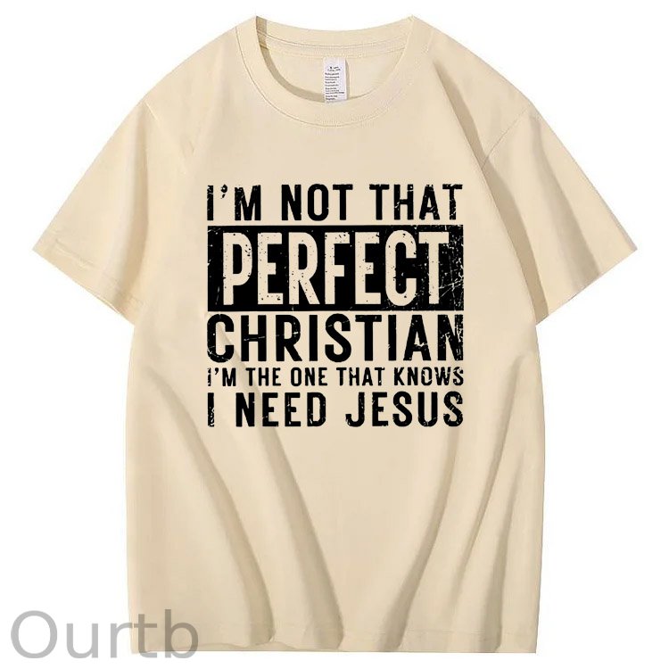 I Need Jesus  Pattern Print 100%Cotton T-Shirt